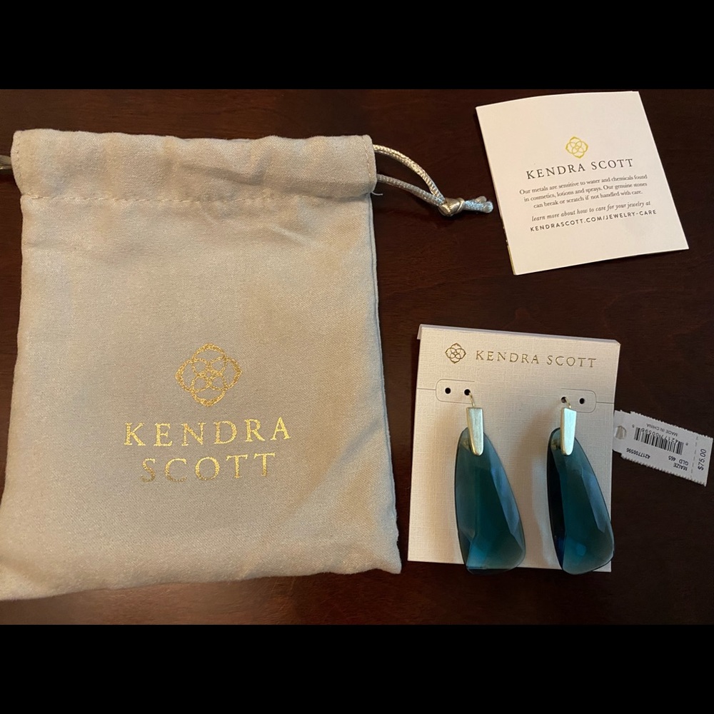 Kendra Scott Maize dark teal with gold